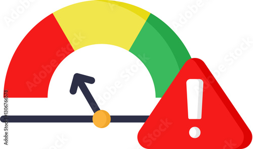 Risk Indicator Icon in Flat Color Style. Simple Vector Design. Simple Vector Flat Icon