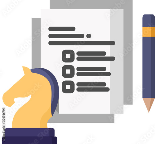 Strategic Assessment Icon in Flat Color Style. Simple Vector Design. Simple Vector Flat Icon