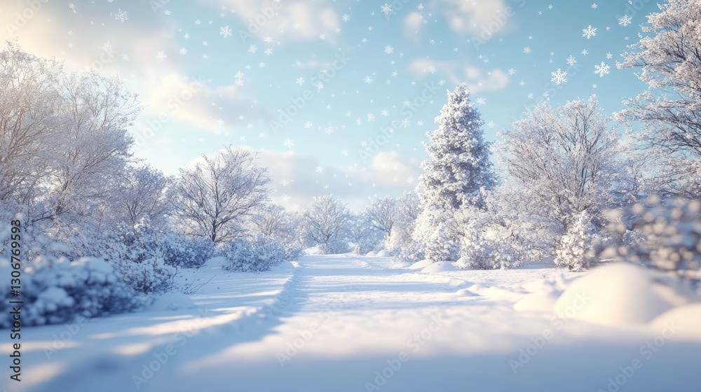 custom made wallpaper toronto digitalSnowflakes falling gently on a quiet winter day, peaceful and soft, ultra-detailed, 4k