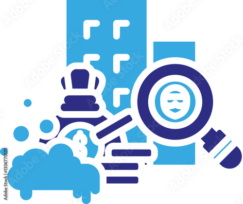 Fraud Identification Icon in Glyph Dual Color Style. Simple Vector Design. Simple Vector Glyph Icon