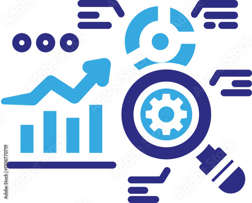 Quantitative Analysis Icon in Glyph Dual Color Style. Simple Vector Design. Simple Vector Glyph Icon