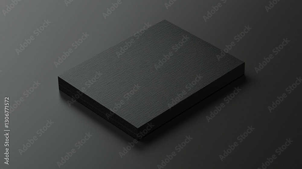 Black rectangular box on dark background; sleek, minimalist design; perfect for product packaging or presentation.