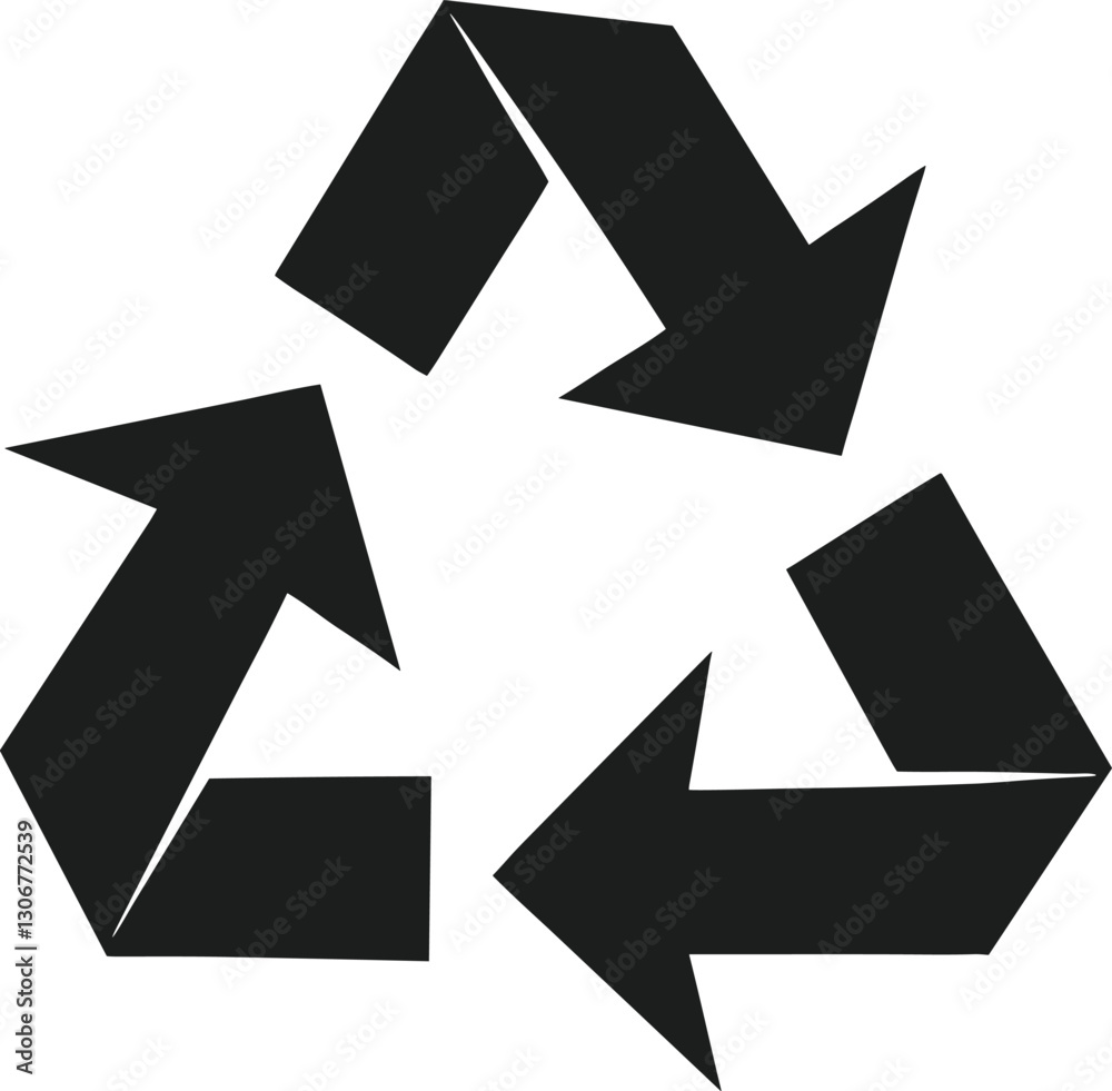 Distorted Recycling Symbol - Abstract Eco-Friendly Vector Icon Distorted Recycling Symbol - Abstract Eco-Friendly Vector Icon