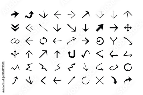 Grunge Arrows – Rough-textured arrows with a distressed look
