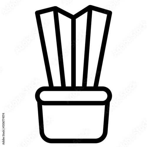 Shaving Brush Tool Line Icon