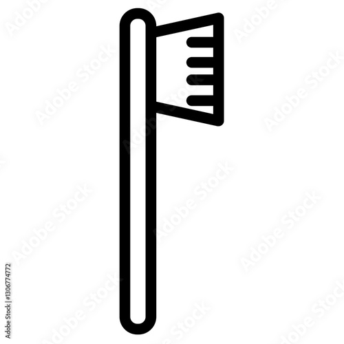 Tooth Brush Paste Line Icon