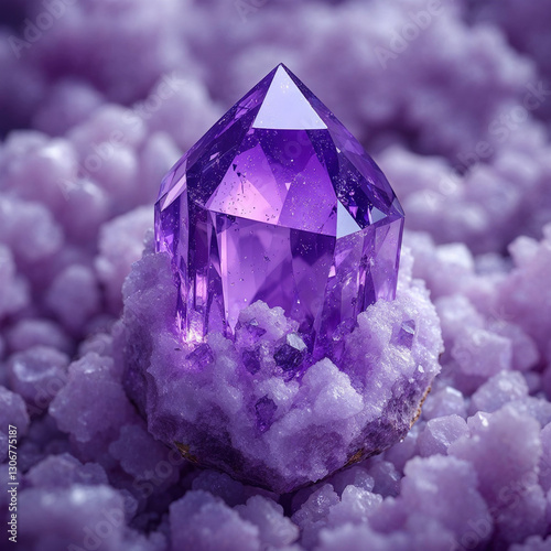 Concept photo of amethyst with space for text