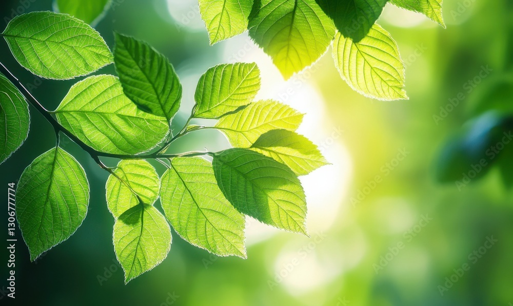 Vibrant emerald green leaves illuminated by diffused natural light, creating a fresh and calming botanical aesthetic Vibrant emerald green leaves illuminated by diffused natural light, creating a fresh and calming botanical aesthetic