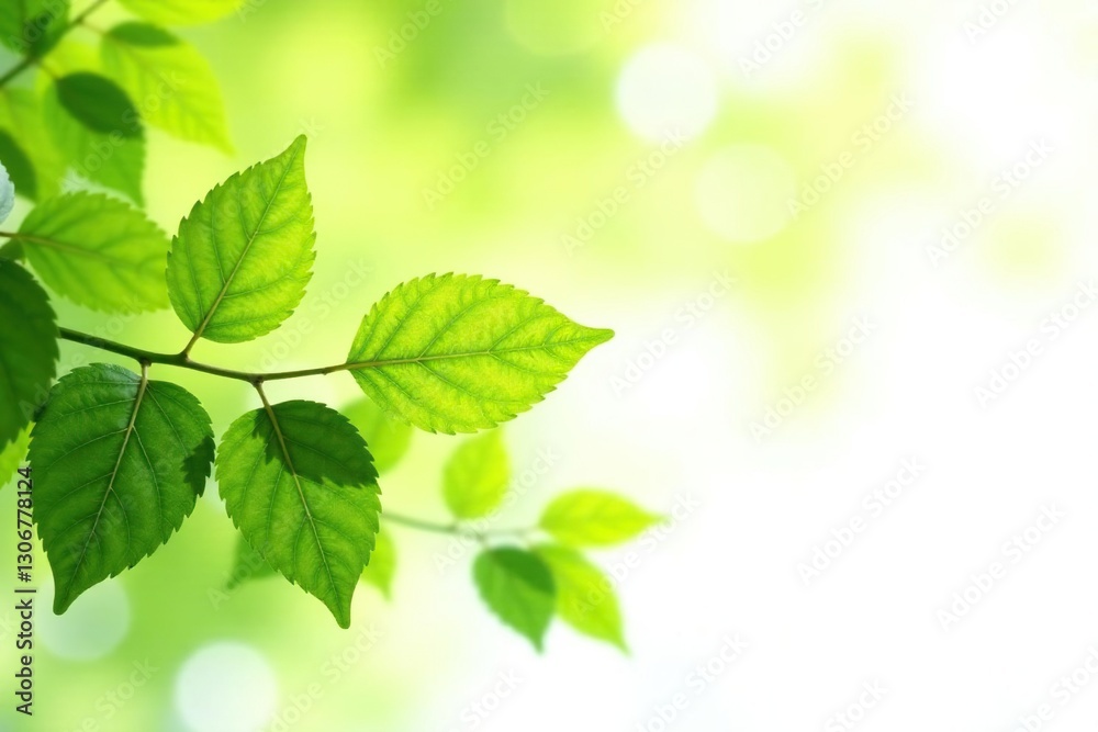 Leafy branches isolated against a bright white background with sunlight filtering through, leaf branch, verdant, Leafy branches isolated against a bright white background with sunlight filtering through, leaf branch, verdant,