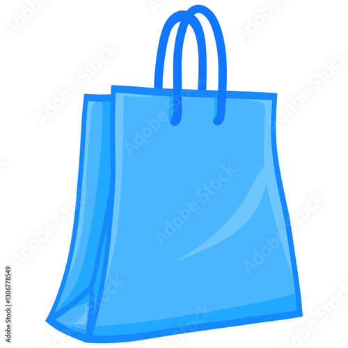 Blue Goodie Bag Shopping Illustration Vector