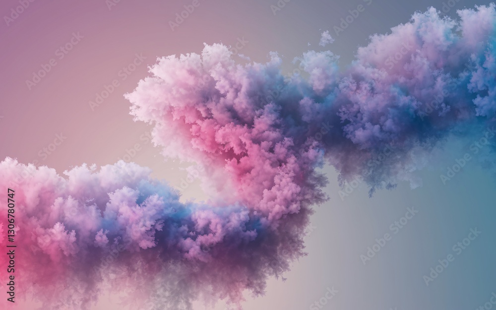 Fototapeta premium Colorful smoke swirls in the sky