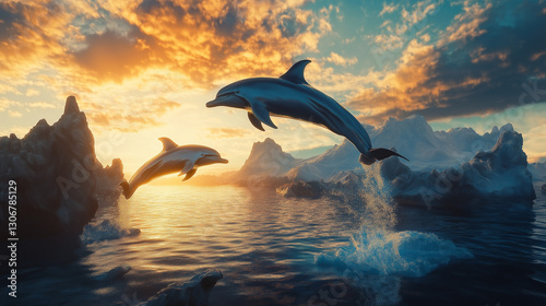 dolphin jumping in water