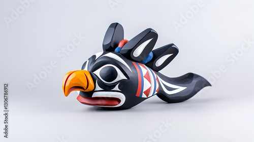 Hand Carved Basalt Tribal Bird Mask