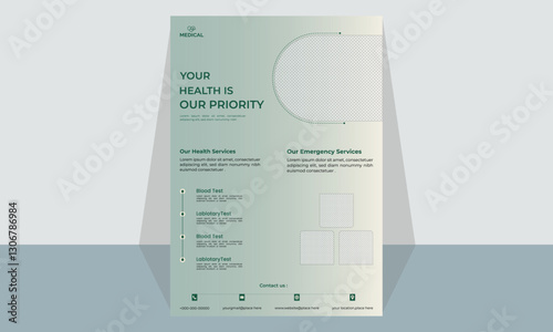 Medical healthcare flyer design and Simple Minimalist  brochure cover page template