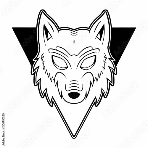 A stylized wolf head with a futuristic neon glow.
