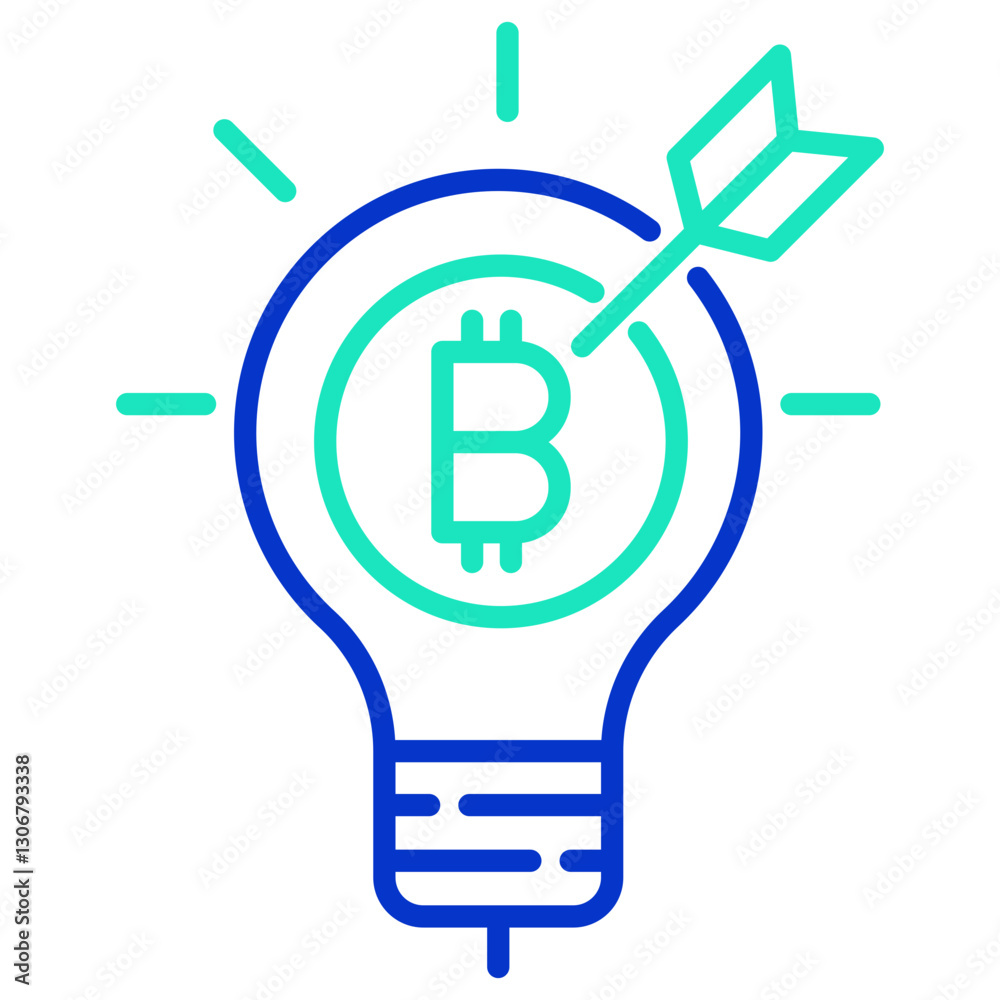 bulb bitcoin outline dual color icon bulb bitcoin outline dual color icon