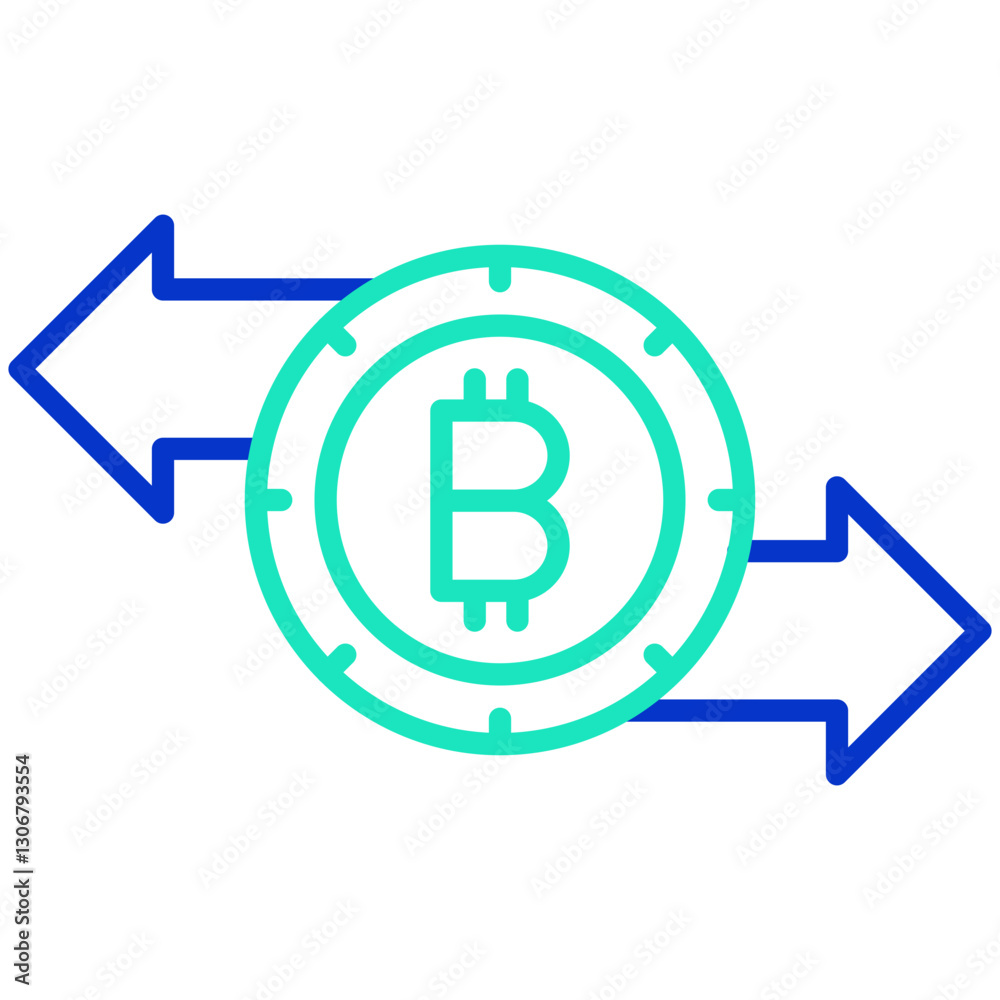 investment bitcoin outline dual color icon investment bitcoin outline dual color icon