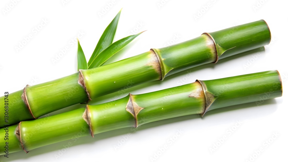 Fototapeta premium Green Bamboo Stalks with Leaves