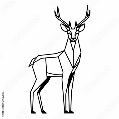 A low-poly vector deer with an elegant stance.

