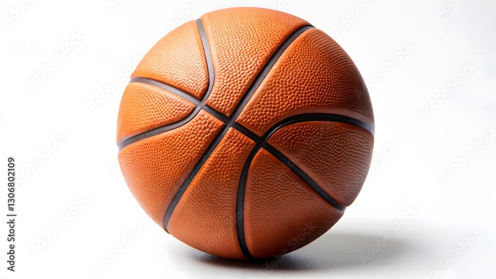 Fototapeta premium Orange Basketball on White Background