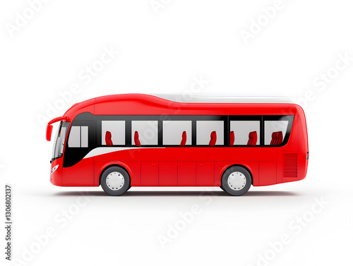 3d Bus Mockup, isolated on white background