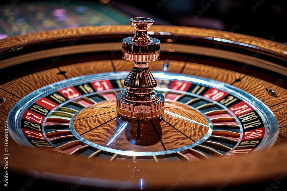 Elegant Roulette Wheel in Action, Captivating Players in a Vibrant Casino Atmosphere, Showcasing Excitement and Anticipation During a Thrilling Moment of Chance Elegant Roulette Wheel in Action, Captivating Players in a Vibrant Casino Atmosphere, Showcasing Excitement and Anticipation During a Thrilling Moment of Chance