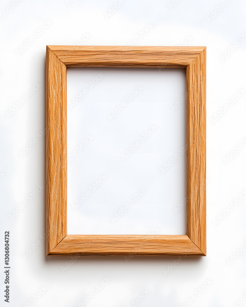3d Wooden picture frame mock up isolated on white background 3d Wooden picture frame mock up isolated on white background