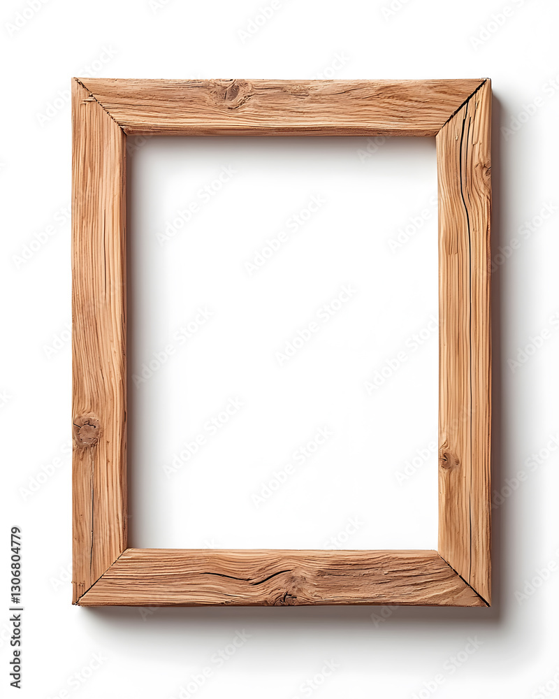 3d Wooden picture frame mock up isolated on white background 3d Wooden picture frame mock up isolated on white background