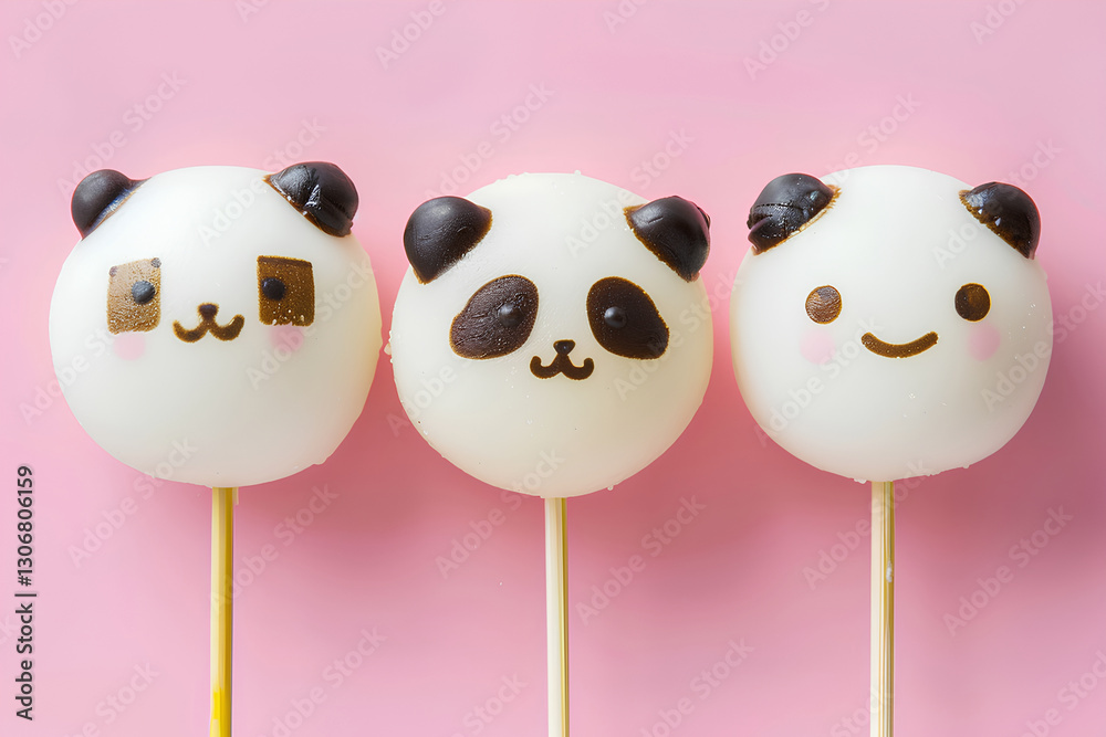 Obraz premium 美味しいパンダのお団子（3D）