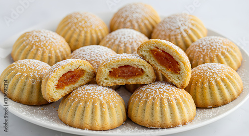 Delicious apricot filled cookies sweet treats homemade bakery pastry on transparent background food