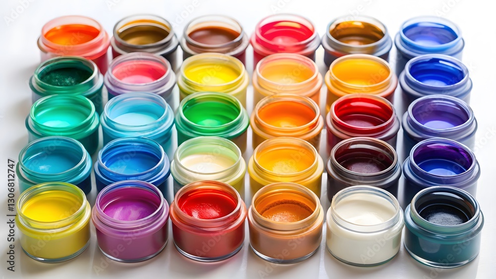 Colorful Paint Jars Arrangement Colorful Paint Jars Arrangement