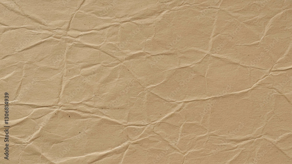 Fototapeta premium Wrinkled beige paper texture providing a vintage and artistic background for various creative projects
