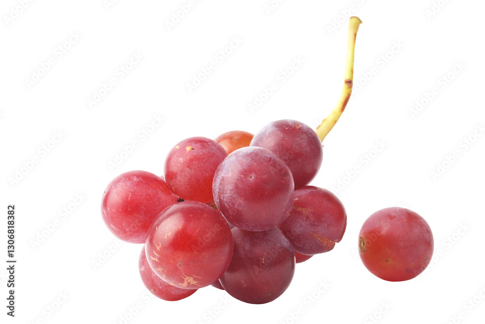 Bunch of red grapes isolated