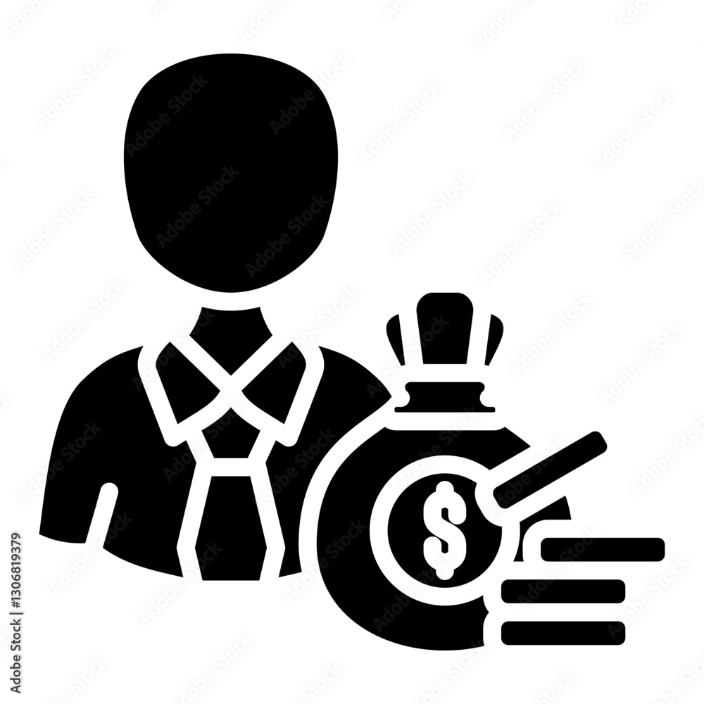 Investor Icon in Glyph Style. Simple Vector Design. Simple Vector Glyph Icon Investor Icon in Glyph Style. Simple Vector Design. Simple Vector Glyph Icon