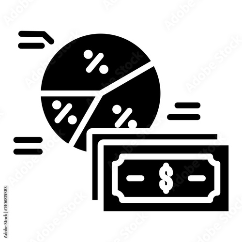 Dividend Icon in Glyph Style. Simple Vector Design. Simple Vector Glyph Icon