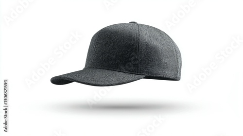 Dark gray baseball cap isolated on white background. photo