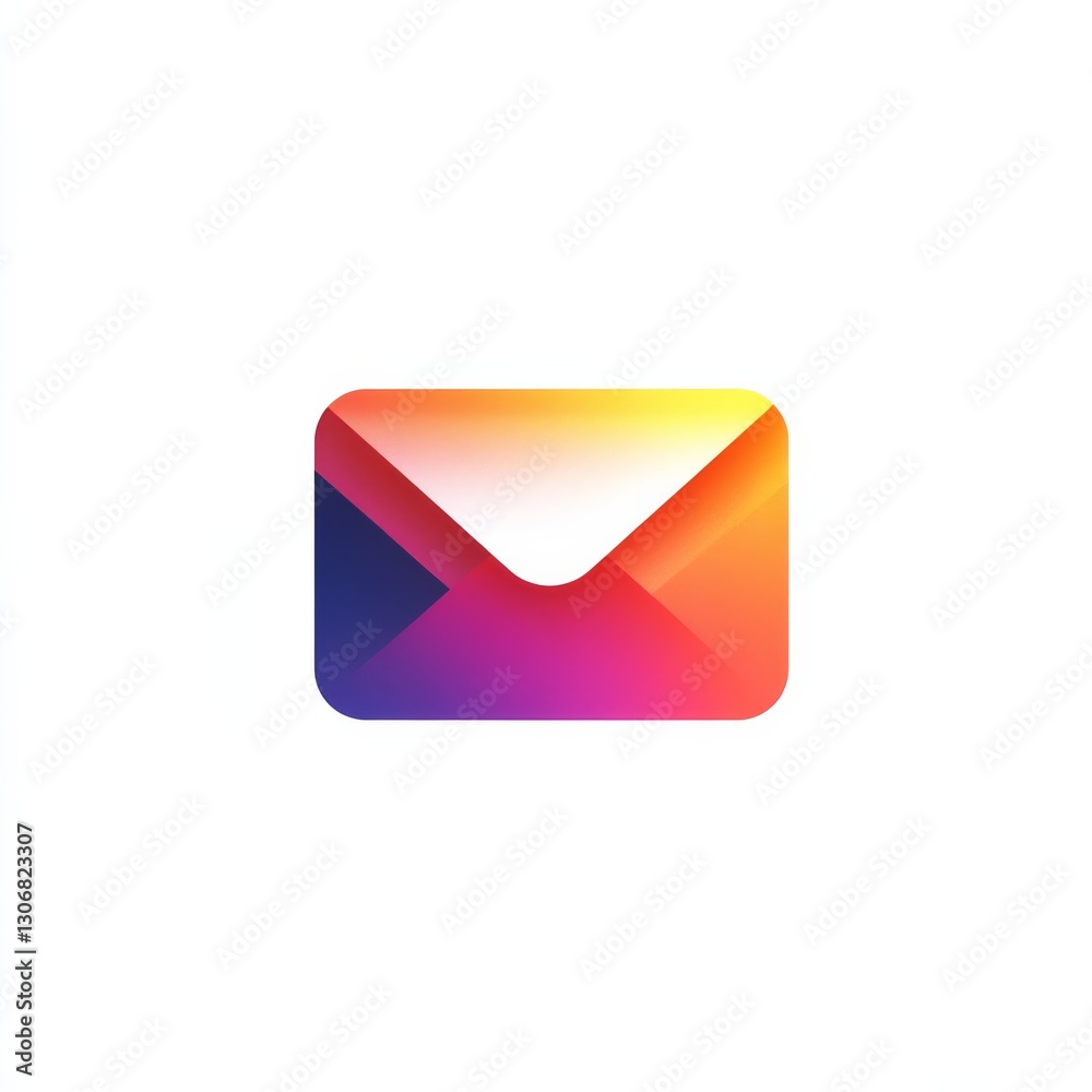 Modern Gradient Envelope Icon for Email Communication with Vibrant Colors and Rounded Edges.