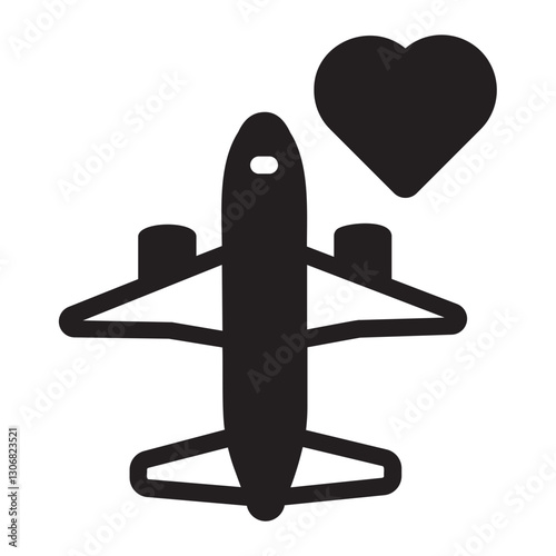 Honeymoon glyph icon