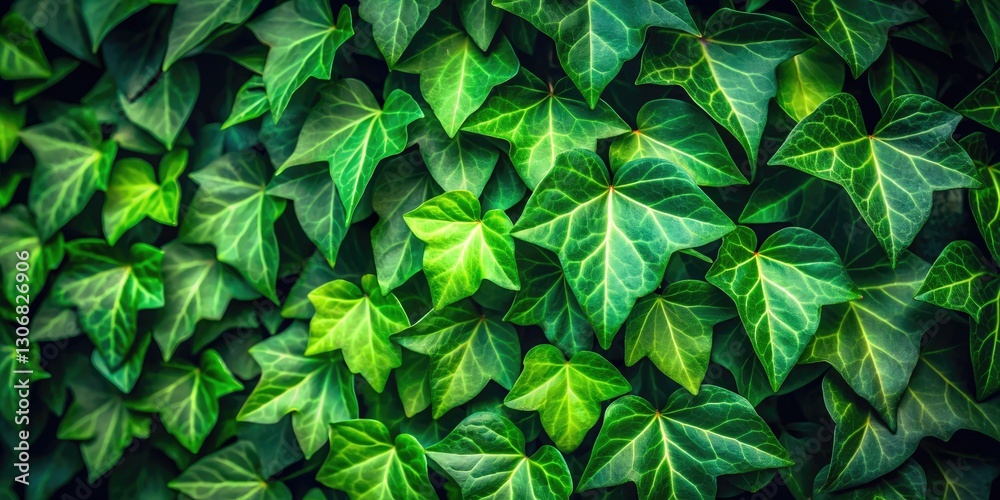 Minimalist botanical background featuring lush green ivy leaves. Minimalist botanical background featuring lush green ivy leaves.