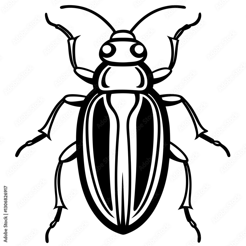 Elegant Beetle Line Drawing Vector Elegant Beetle Line Drawing Vector