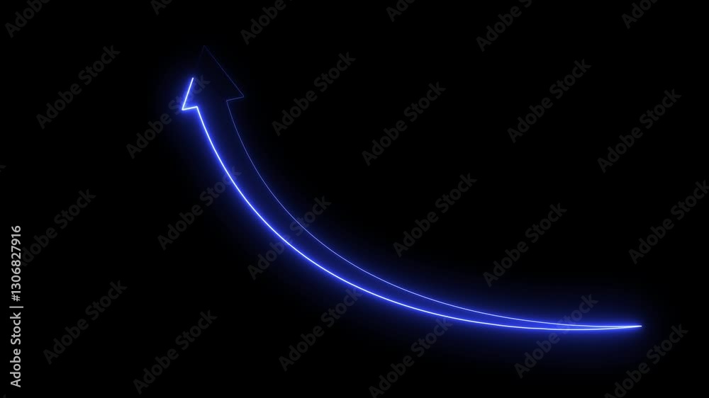 Neon rising arrow animation, success concept. Profit growing icon animation. Growing graph symbol animation. Neon rising arrow animation, success concept. Profit growing icon animation. Growing graph symbol animation.