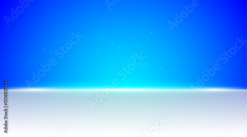 Abstract blue background for product presentation. Empty room interior with white floor and light blue background for display product.