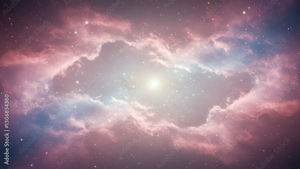 Obraz premium Vibrant cosmic nebula depicting vastness and beauty of universe, inspiring wonder and imagination in viewers