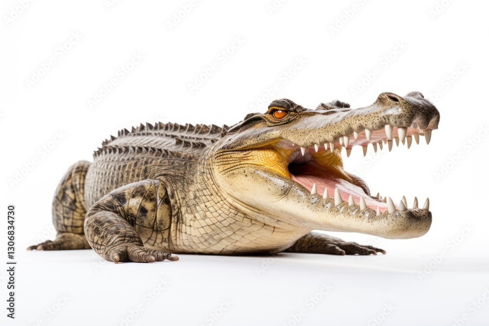 Fototapeta premium Large Crocodile open mouth crocodile dinosaur reptile.