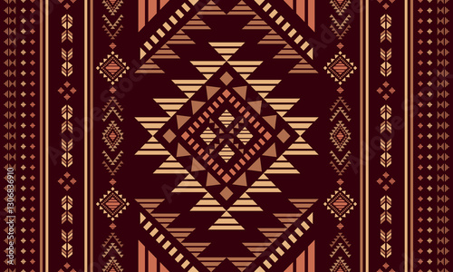 Southwest Aztec geometric Native American Mexican Navajo tribal ethnic boho indian texture ornament seamless pattern fabric colorful design vector for woven textile printing blanket rug carpet fashion