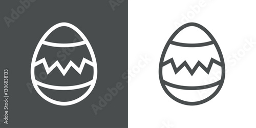 Elemento decorativo de Pascua. Huevo de Pascua con líneas en zigzag 