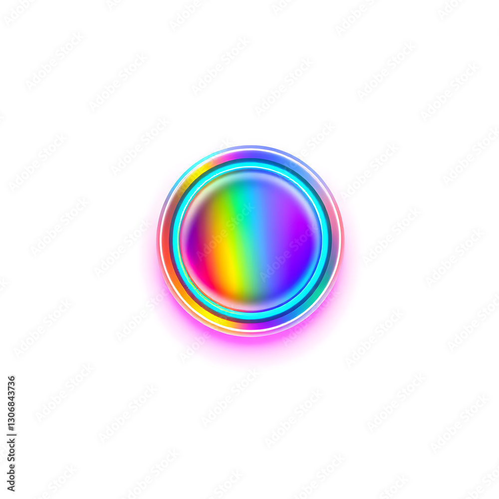 Obraz premium Designer color holographic 3D icon. neon symbol vector illustration isolated on white background. Generative AI