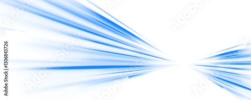 Abstract futuristic neon light trails. Blue glowing speed lines on a dark background. Digital technology motion effect. High-speed energy flow. Cyber-inspired design. Vector illustration. PNG.