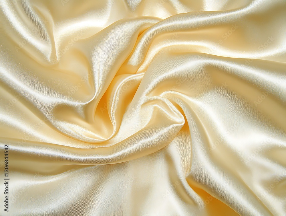 Obraz premium Luminous creamy satin folds with gentle waves background texture