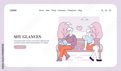 First Love. Flat Vector Illustration